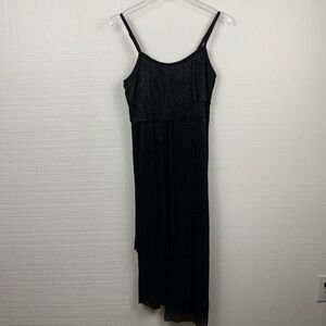 Kinly Dress Shine Multi Tier Black Silver Cocktail